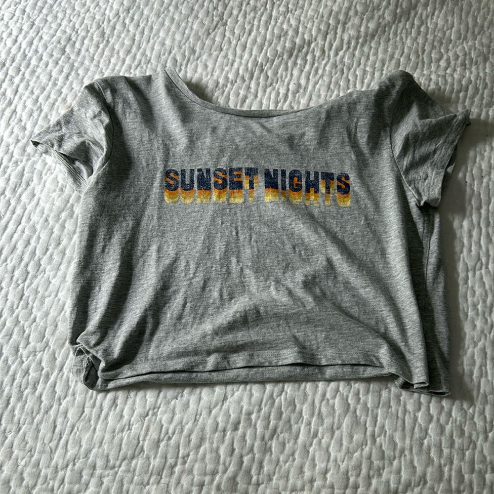 Gray cropped baby tee - aerie - size medium